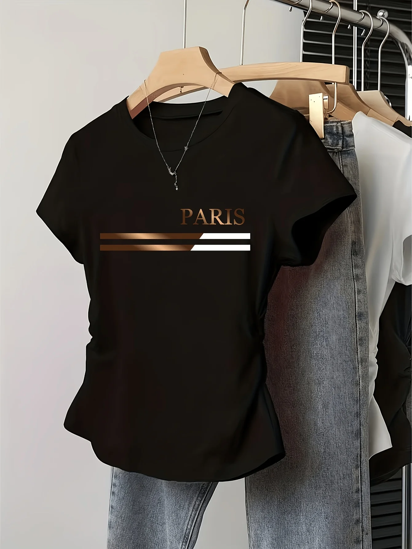 Summer Women's Women PARIS Italy Print T Shirt