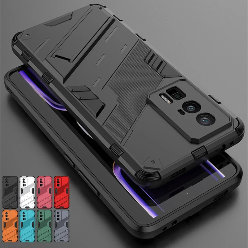 For Xiaomi Poco F5 Pro Case Cover For Poco F5 Pro Capas Phone Bumper Back Kickstand Shockproof Holder Cover Poco F5 Pro Fundas