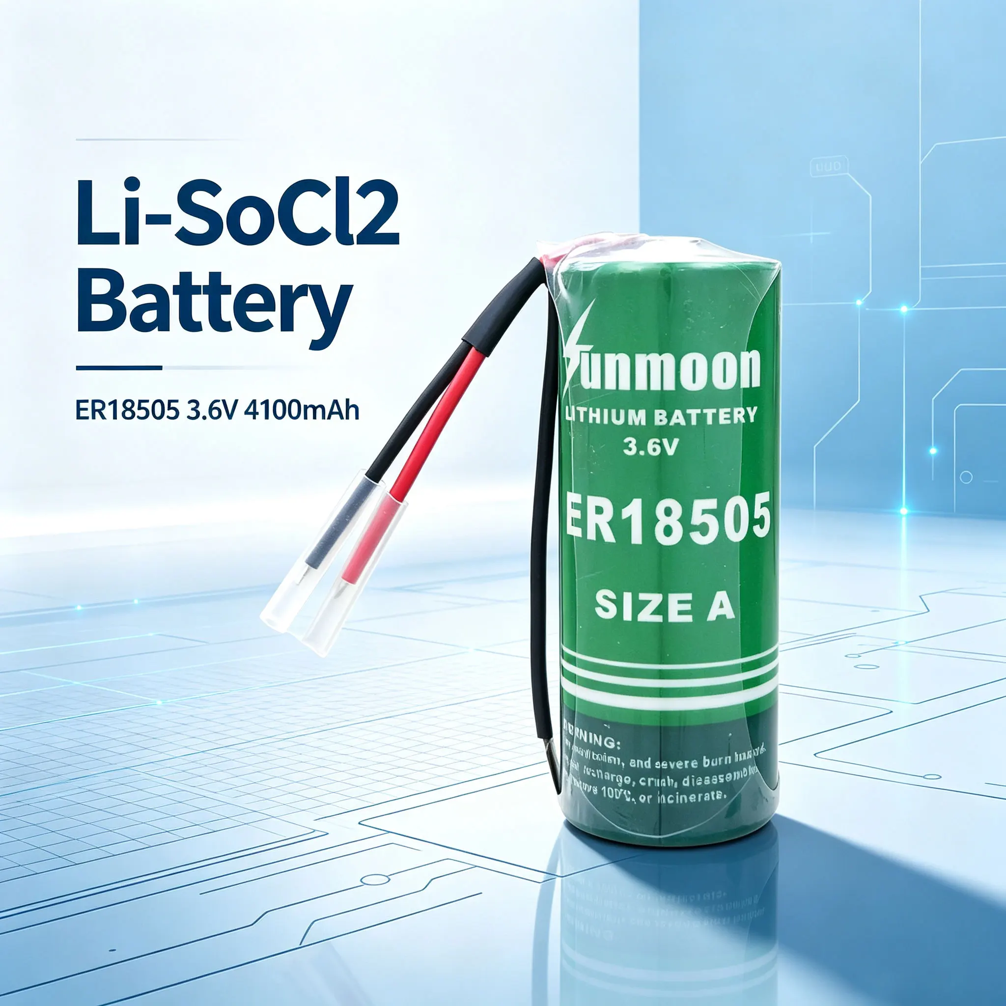 ER18505 3.6V lithium battery used for patrol, gas meter, intelligent equipment, water meter, flow meter, gas meter