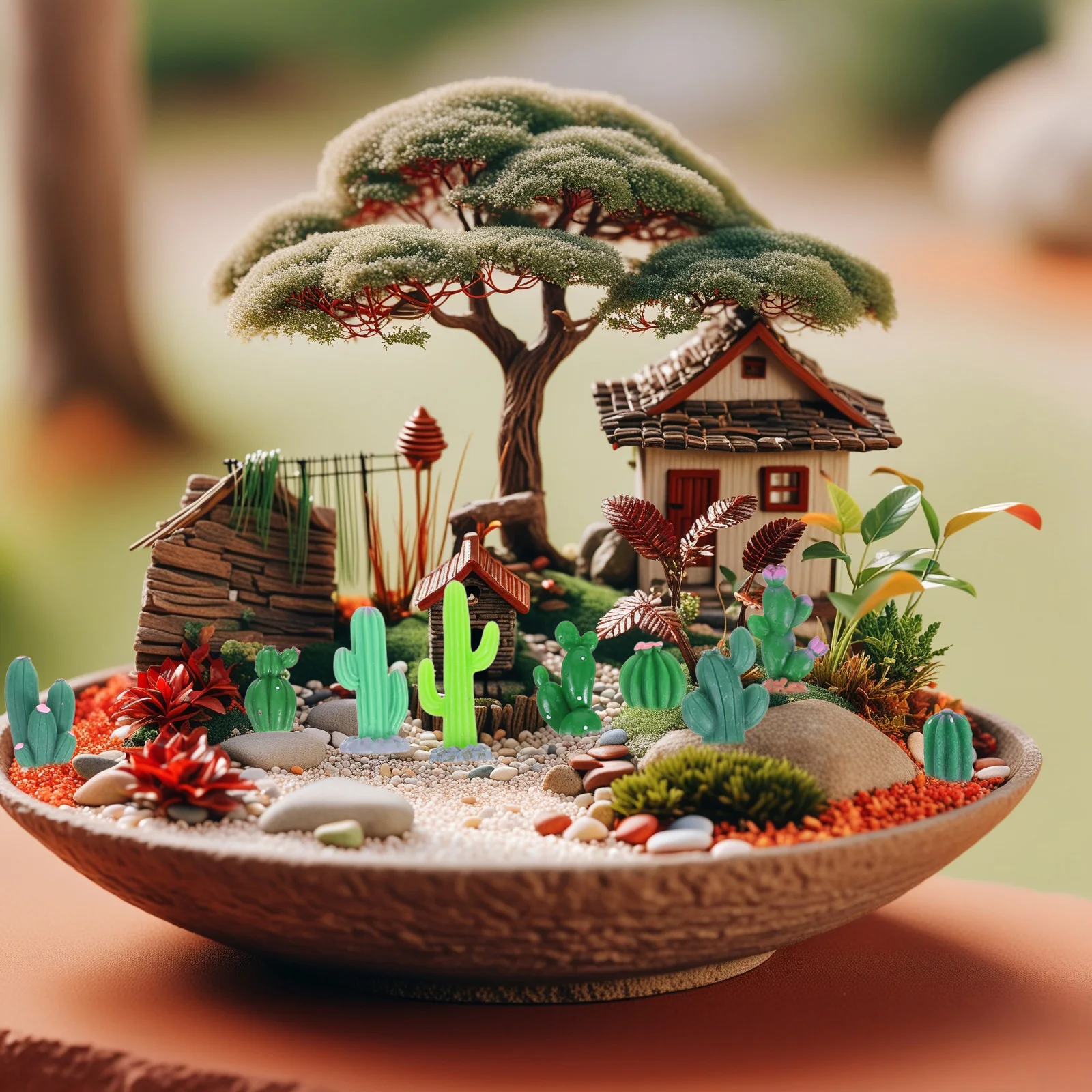 

12 Pcs Cactus Micro Landscape Adorable Decorative Desktop Cute Ornament Ornaments Decoration Resin Statue