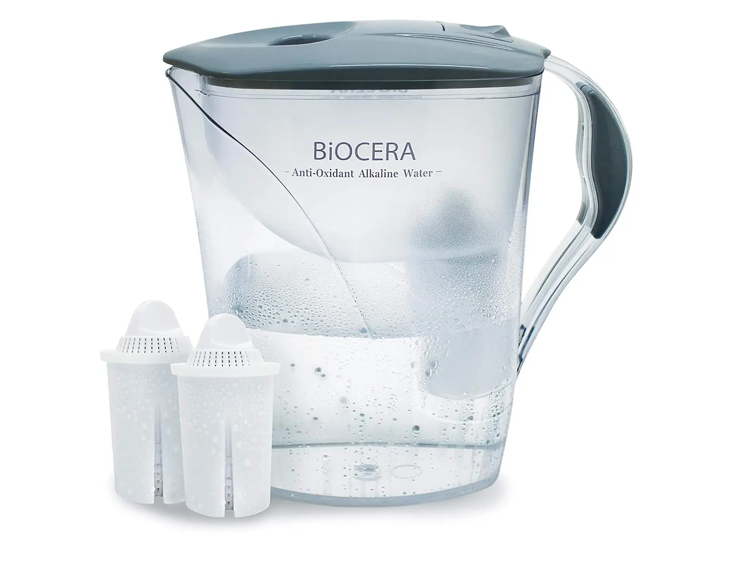 Alkaline Water Filter Jug with 2 Filter Cartridges - Produces Alkaline, Antioxidant, Hydrogen Rich Water - BPA-Free - NSF Certif