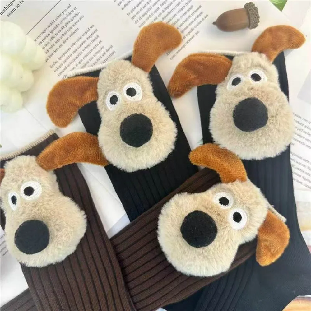 

Trendy Cartoon Dog Patterned Women Socks And Christmas Day Versatile Socks Lightweight Breathable Comfortable Casual Socks