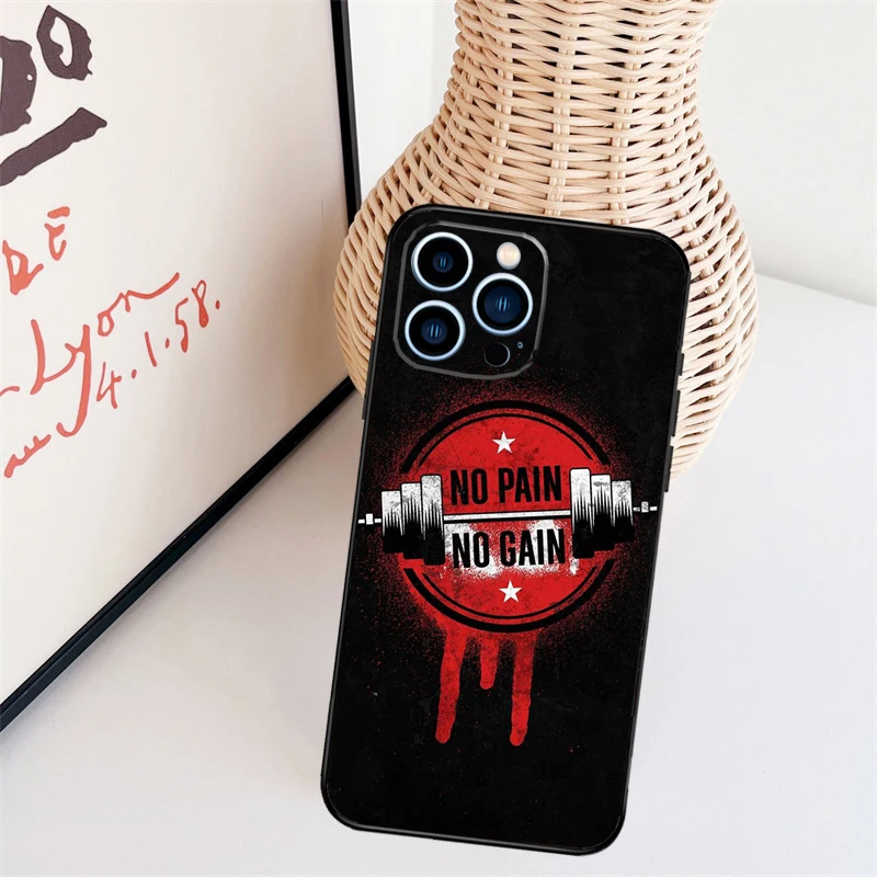 Bodybuilding Gym Fitness Phone Case For iPhone 16 15 Pro Max 11 12 13 Mini 14 Plus X XR XS Max Cover