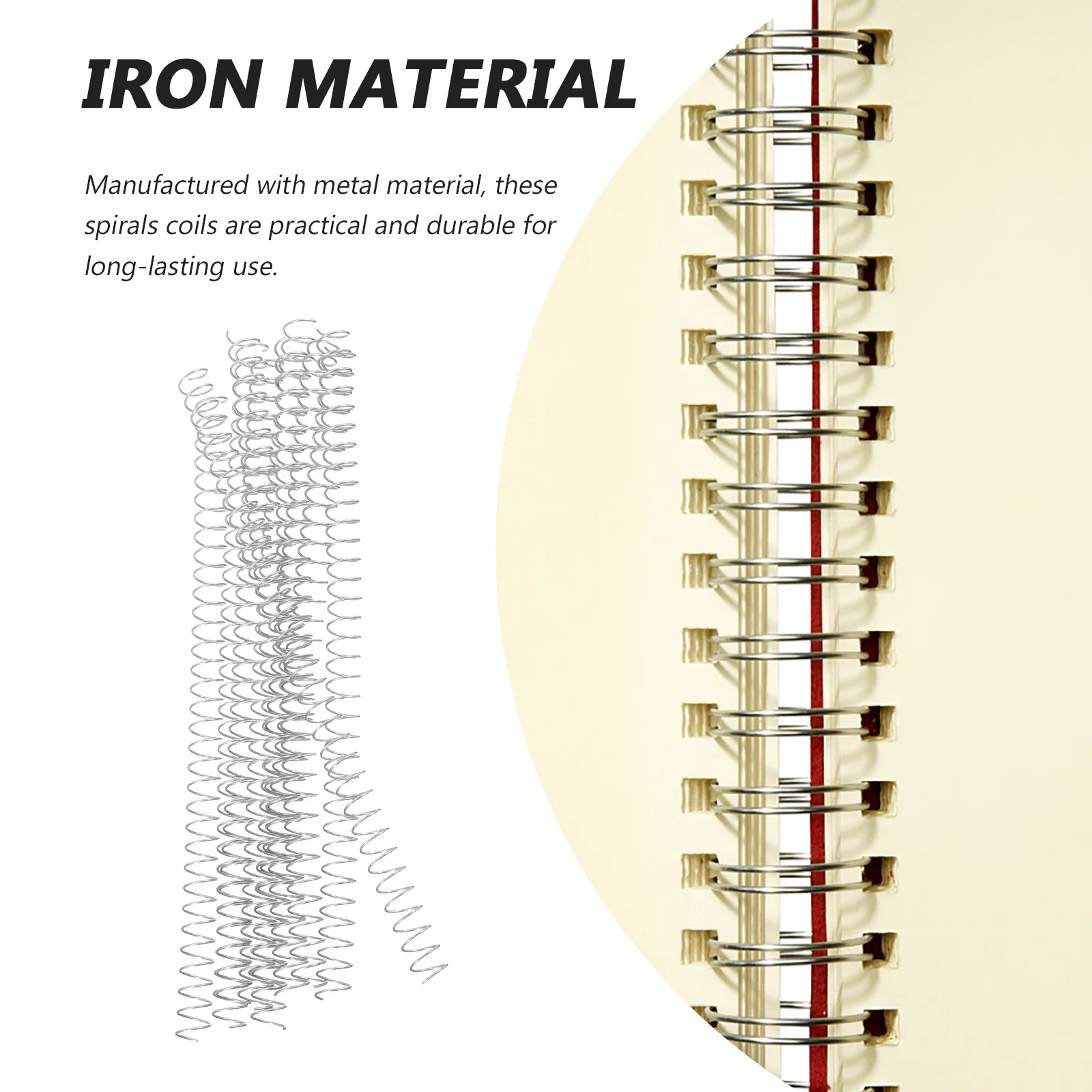 Anneaux de reliure en spirale en métal, 10 pièces, pour carnet de notes, bobines à feuilles mobiles, organisateur de calendrier, reliure, bobines en spirale de calendrier en métal