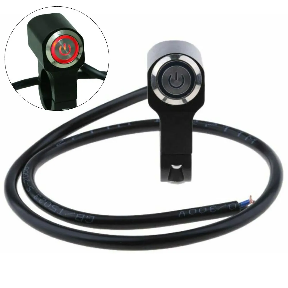 On/Off Switch Waterproof 22mm Motorcycle Aluminium Alloy Handlebar Switch On/Off Headlight-Hazard-Fog Red LED