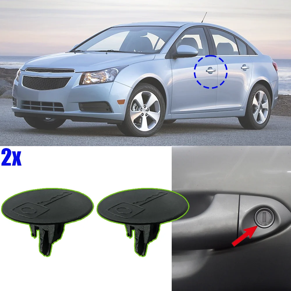 2 uds manija de puerta de coche cerradura barril KeyHole tapa enchufe ﻿   Clip para Chevrolet Cruze J300 2008 2009 2010 2011 2012 -2015 Holden Cruze