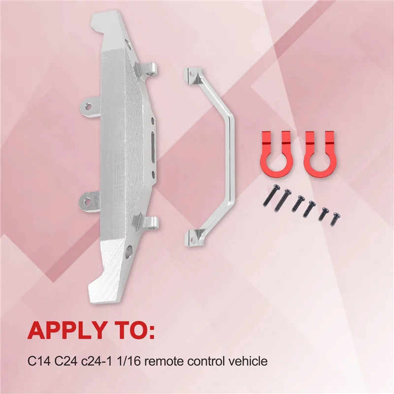

YSUN-2X металлический передний бампер для WPL C14 C24 C24-1 1/16 RC Car 4X4 грузовик и гусеничный обновленные детали аксессуары, серебристый