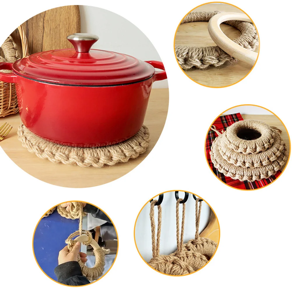 

Braided Heat Resistant Mat Premium Non-Slip Countertop Protector Hot Dish Pad Multi-Function Tabletop Pot Holder Household