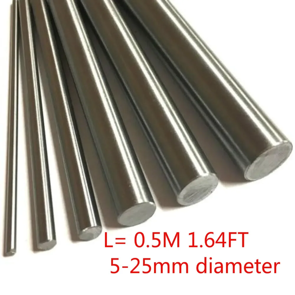 3pcs 304 Stainless Steel Rod Bar 5mm 6mm 8mm m7 10mm 12mm 15mm Linear Shaft Metric Round Bars Ground Stock 0.5M 1.64FT