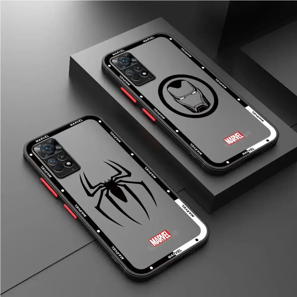 Marvel Hero Logo Phone Case for Redmi Note 9 11 Pro 11S 12S 11T 9S 10Pro 8T 8 7 10S 12 13 Pro Plus Soft Bumper Cover