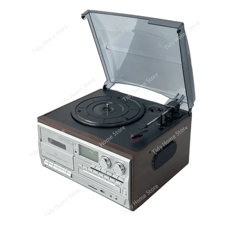 Classic Retro Multi-functional 10-in-1 Gramophone, Vinyl Record, Cd Player, Tape Radio, Speaker, USB Flash Drive
