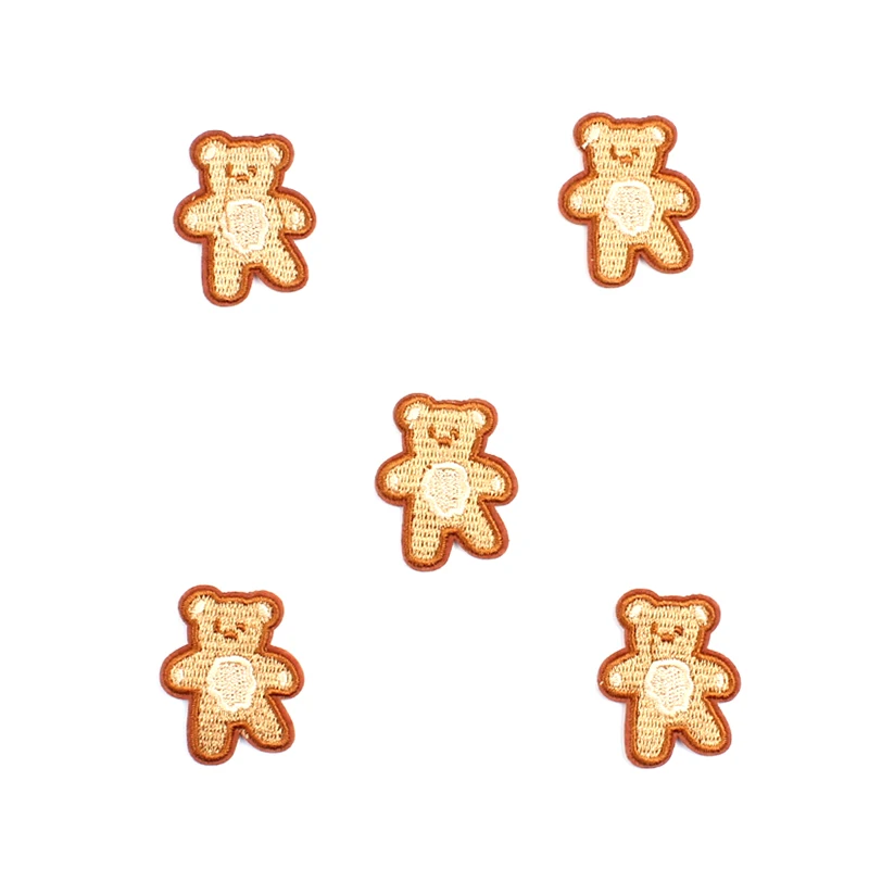 10pcs Cartoon Cute Bear Badge Stickers DIY Embroidery Patches For Kids Clothing Iron On Patch Embroidered Appliqued Hats Patchs