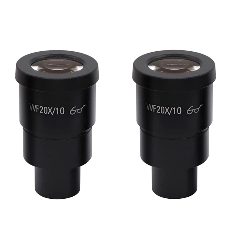 1 Pair Professional 20X Stereo Microscope Eyepiece Black Extreme Widefield Oculars For Binocular Trinocular Microscopio