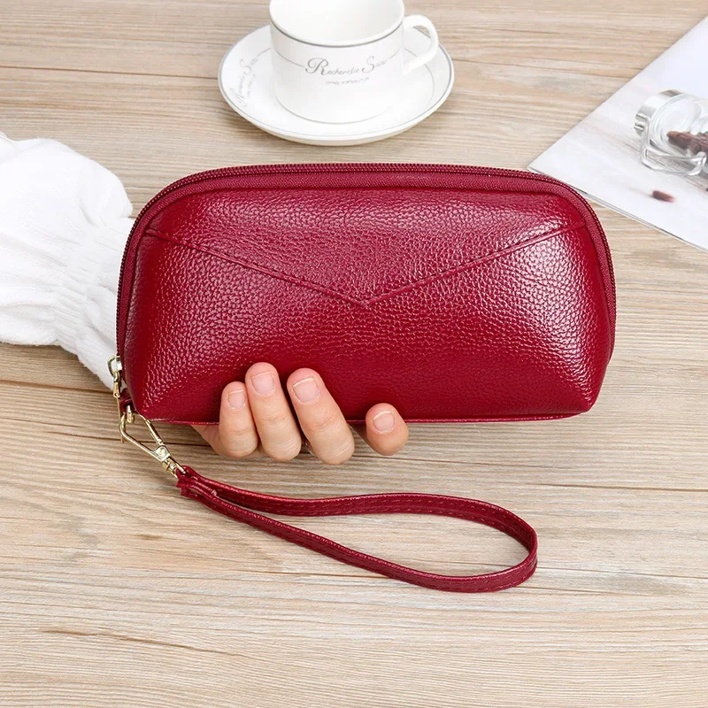 Leather Wallet Women Red/blue/pink/black Zipper Bags Female PU Leather Long Purse Fashion Mobile Phone Bag Luxury Handbags Purse