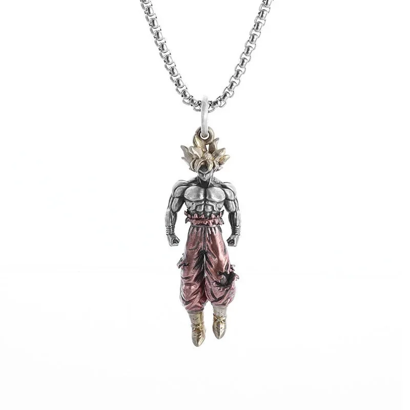 Bandai Dragon Ball anime peripheral Super Saiyan Goku necklace pendant creative couple fashion pendant student gift wholesale