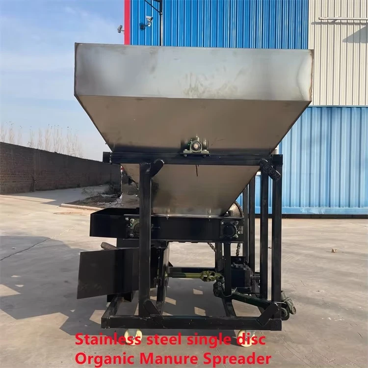 High Quality Fertiliser Spreader Machine Stainless Steel Double Disc Organic Manure Spreader