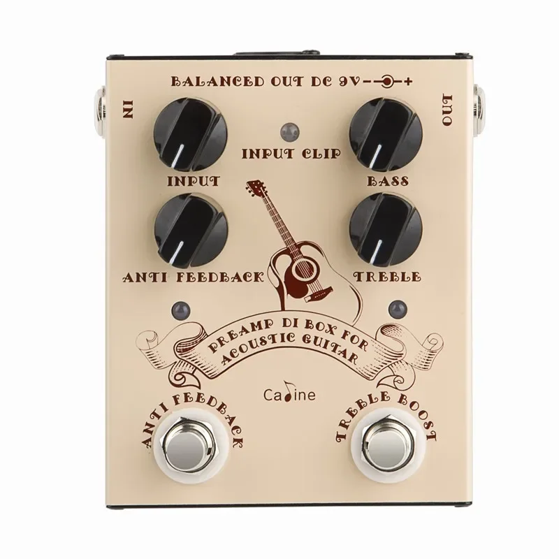 Caline CP-40 Acoustic Guitar Effect Pedal DI Box Cabinet Simulator Pedal Preamp True Bypass Acoustic Guitar Accessories