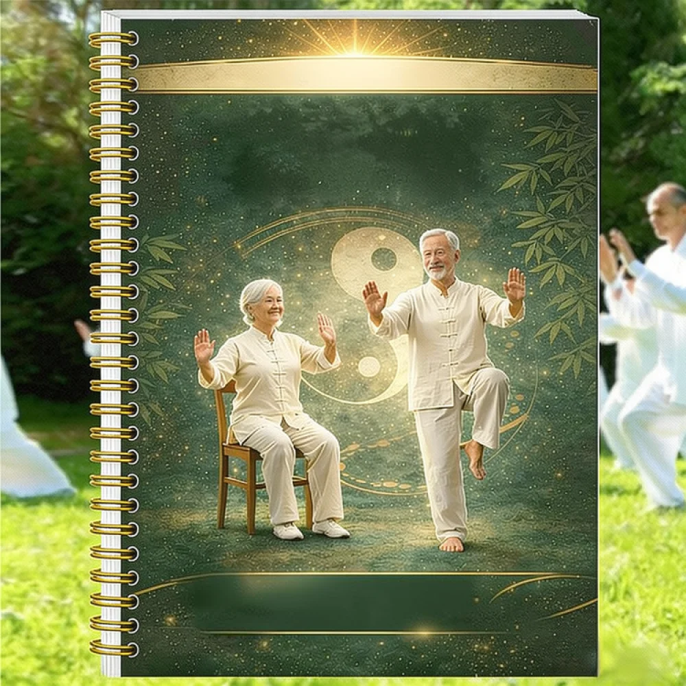 Tai Chi Exercise Notebook 28 Day Training Tracker Daily Fitness Log Spiral Bound Diary For Seniors Healthy Life