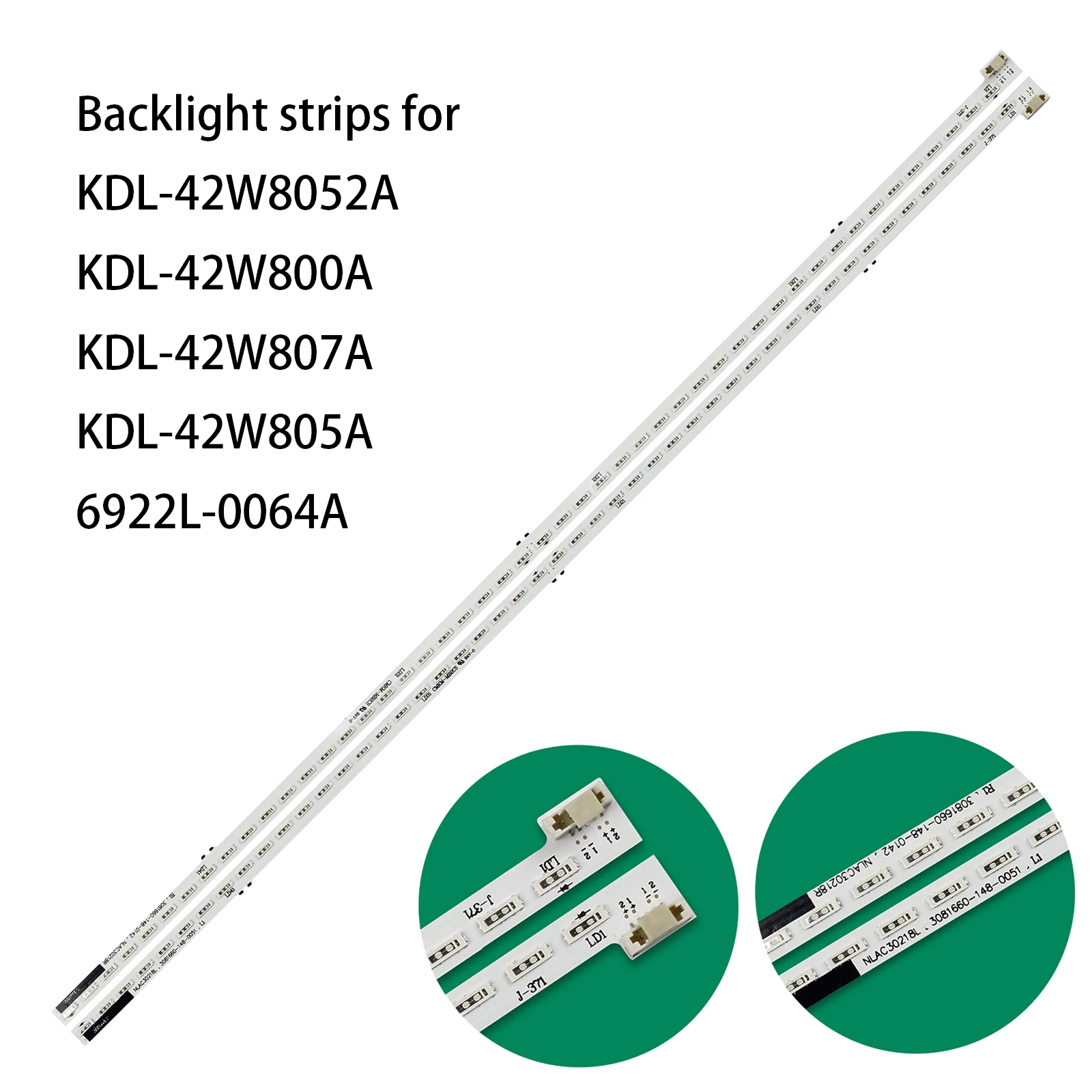 2PCS TV Backlight Strips for KDL-42W8052A KDL-42W800A KDL-42W807A KDL-42W805A 6922L-0064A NLAC30218L NLAC30218R NLAC30223L