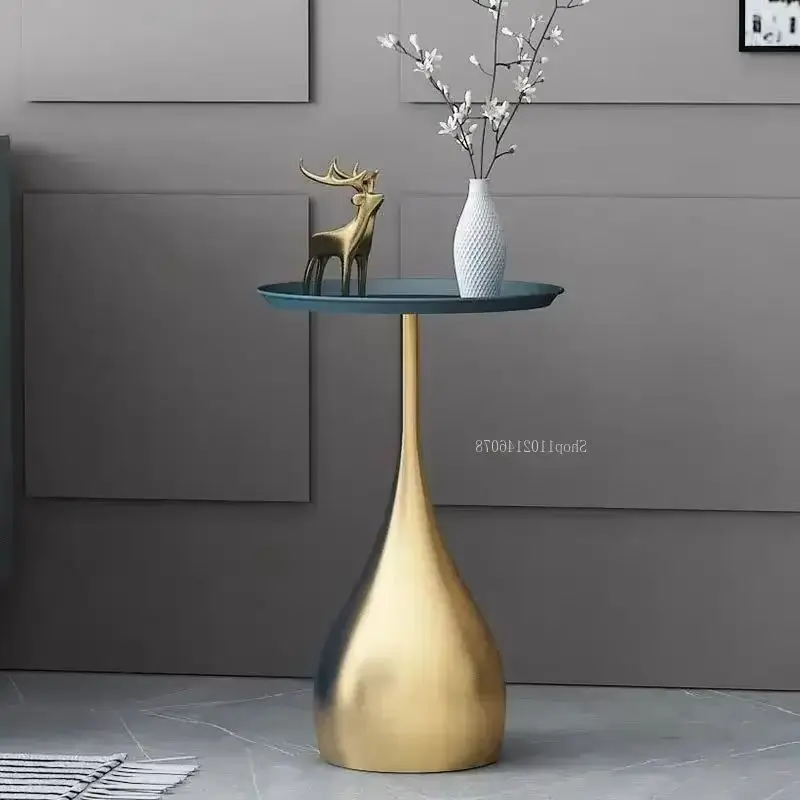 

Nordic Light Luxury Marble Coffee Table round Sofa Side Table Bedside Corner Iron Art Furniture for Living Room Bedroom