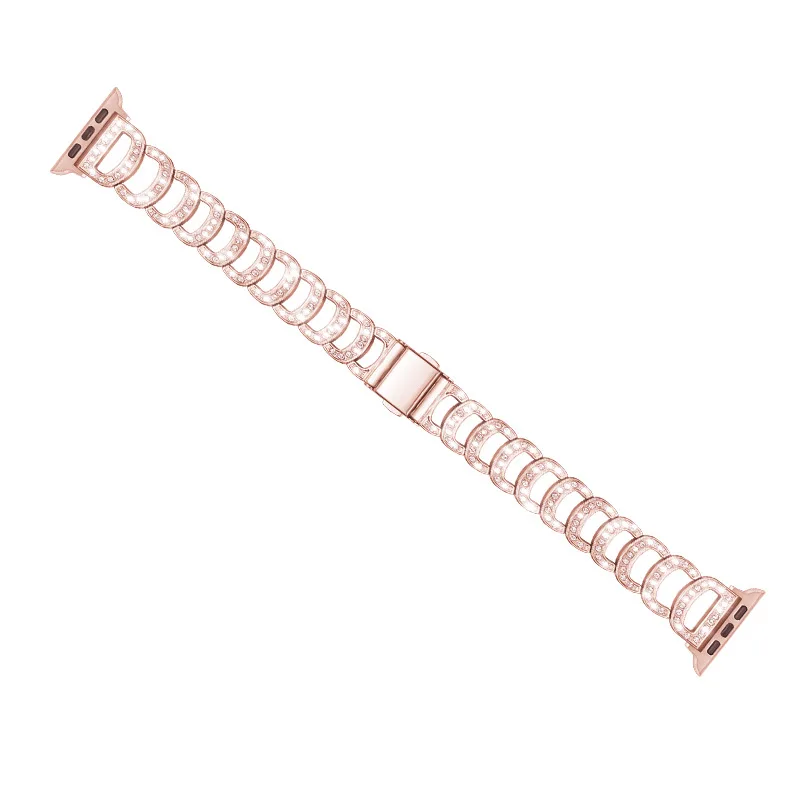 Chain Diamond Bracelet for Apple Watch Ultra 49mm 45mm 41mm 40mm 44mm 38mm 42mm Metal Band for iWatch Series SE 8 7 6 5 4 Strap