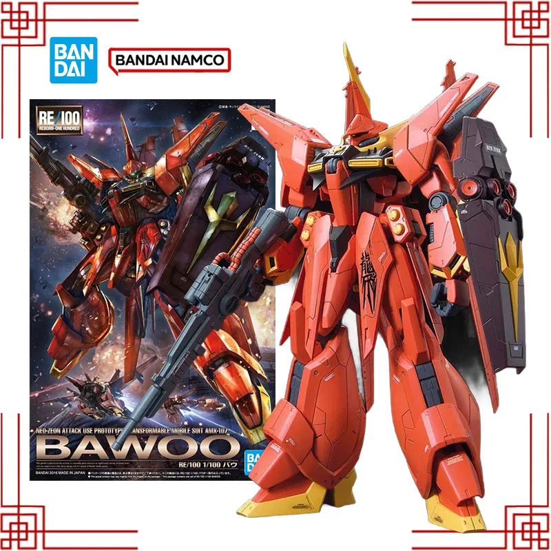 

Набор моделей Bandai Gundam RE 1/100 AMX-107 Bawoo, фигурка, конструктор Gunpla, коллекционные фигурки Gundam, аниме-игрушки для мальчиков, подарок
