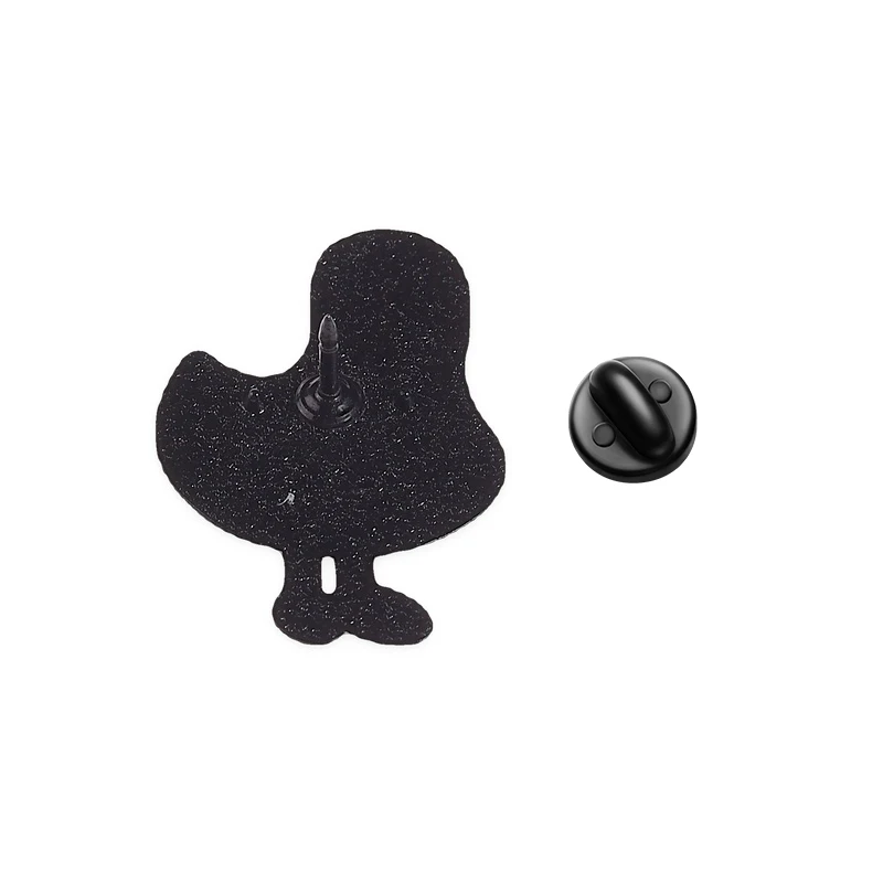 Cartoon Runde, schräg stehende weiße Möwen-Emaille-Anstecknadel – Einfache, verspielte, niedliche Möwen-Brosche für Taschen und Revers – Schmuckgeschenk – Detail 2