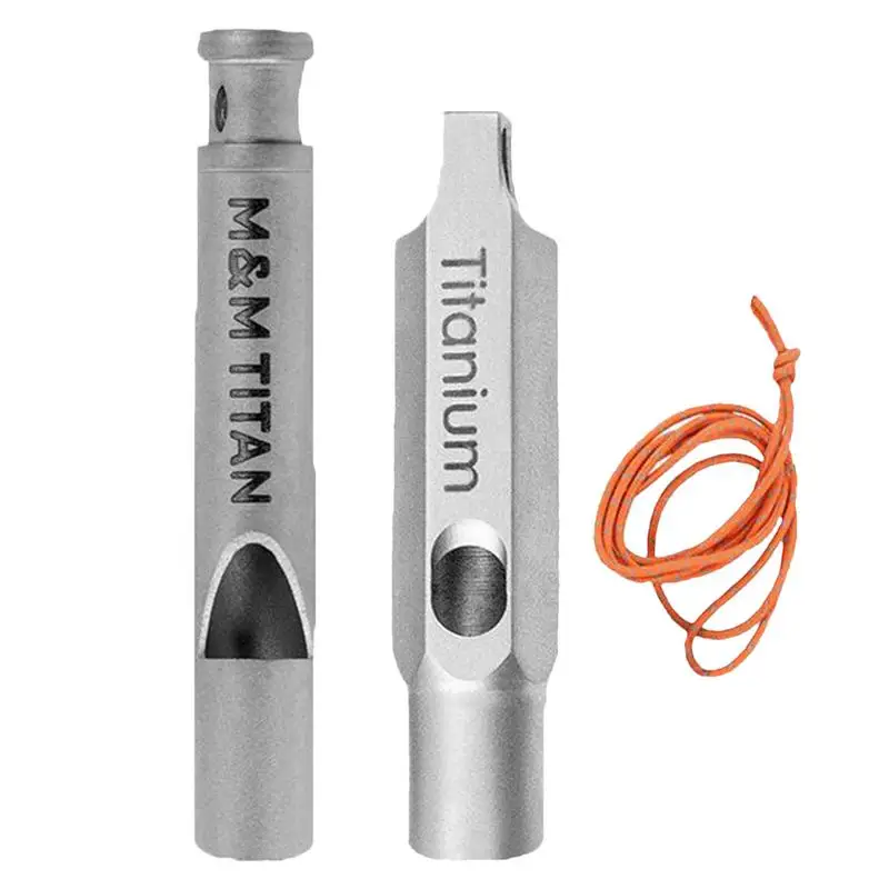 Hiking Titanium Whistle Titanium High Decibel Survival Whistle With Rope Portable Multifunctional High Frequency Outdoor