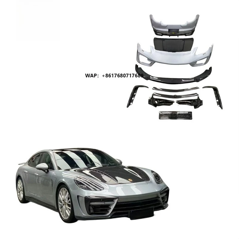 For 2017-2024  Panamera 4S 971 Carbon Fiber Front Lip Rear Diffuser Hood Body Kit for Panamera GTS Turbo Bumper Bodykit