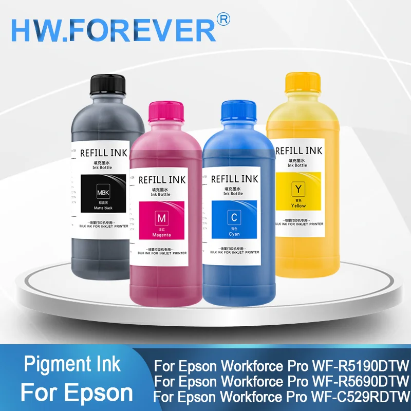 

500 мл пигментные чернила T8781-T8784 T01C1 T01C2 T01C3 T01D1 для принтеров Epson WorkForce Pro WF-R5190DTW R5690DTWF C529RDTW C579RDTW