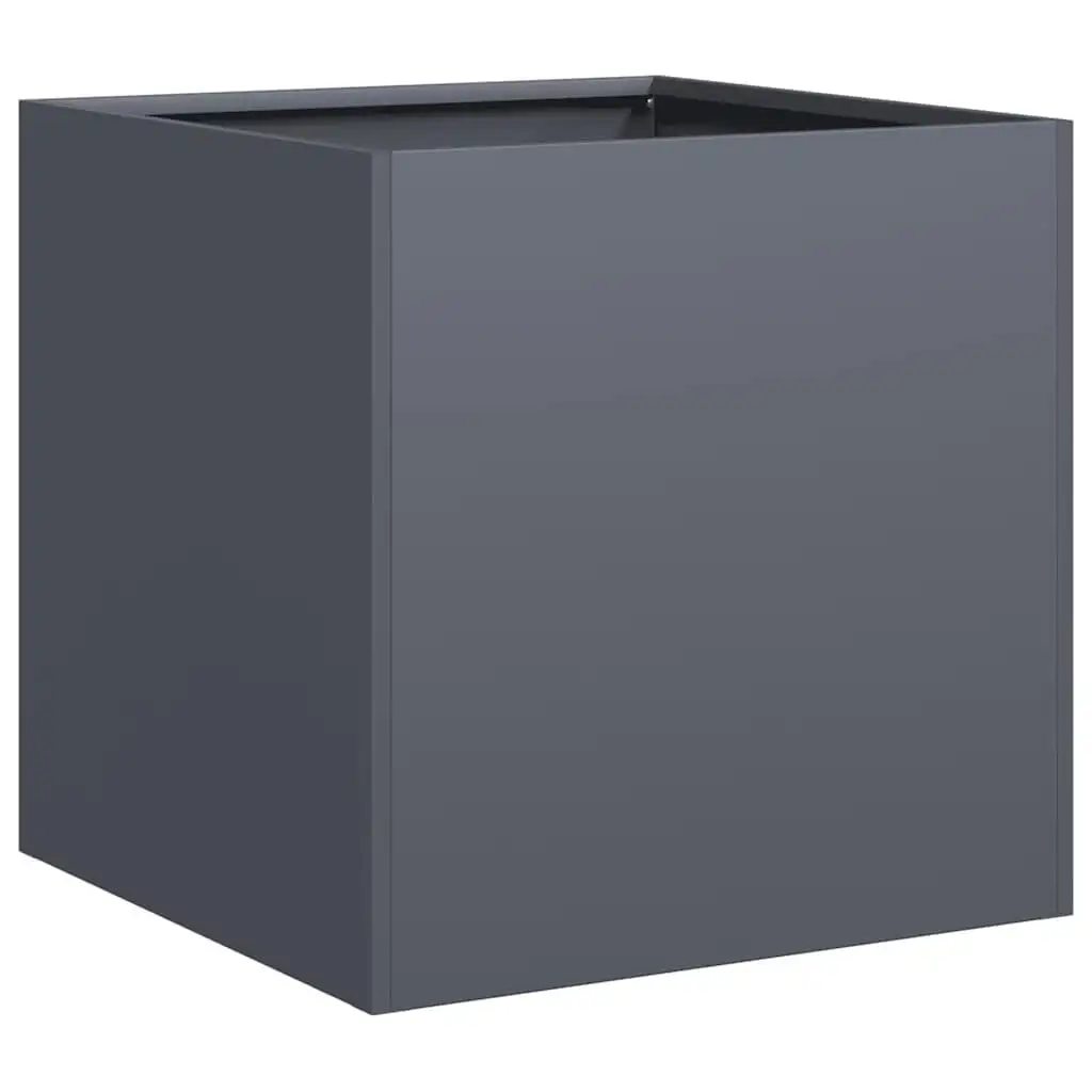 vidaXL Jardinière anthracite 40x40x40 cm en acier laminé à froid, fond ouvert pour un drainage optimal, idéale pour les jardins, les balcons et les patios – design élégant et moderne