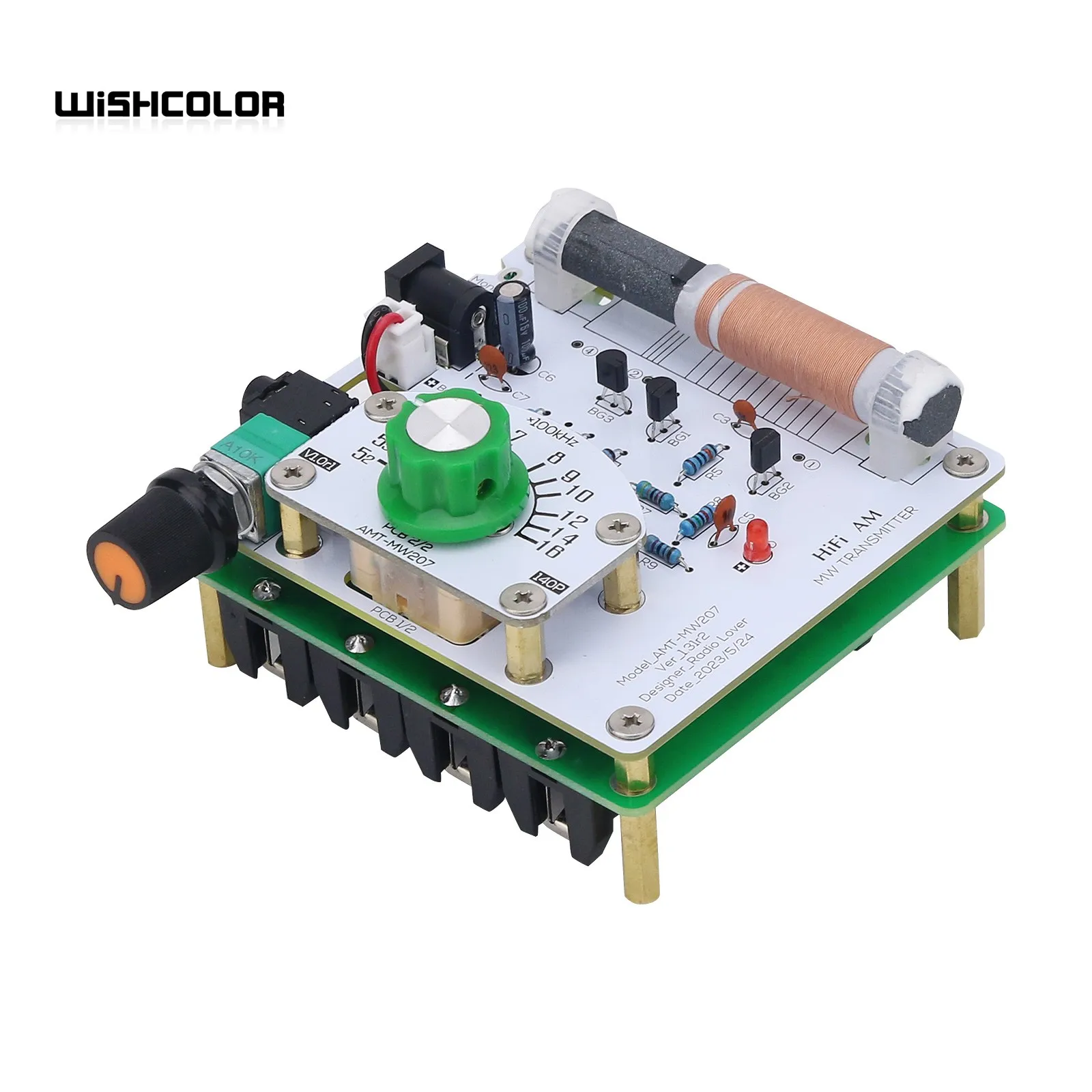 Wishcolor AMT-MW207 Medium Wave Radio Transmitter High Fidelity AM Radio Transmitter DIY Circuit Board 525~1605kHz 6V