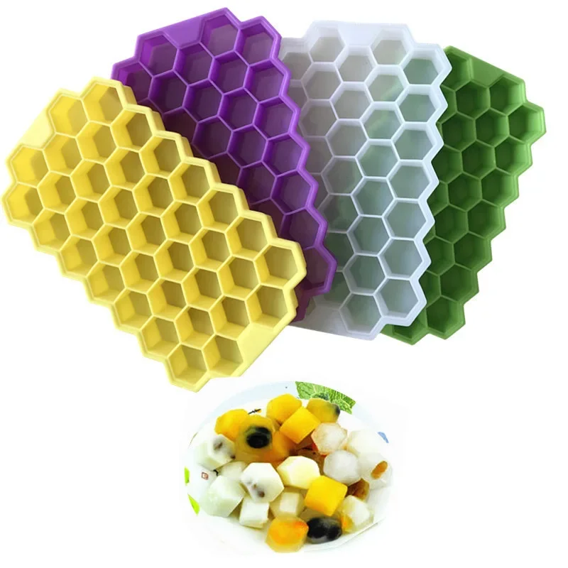 Honeycomb Ice Cube Creative DIY Silicone Ice Grid Stackable Honeycomb Ice Tray Mold Ice Box Kitchen Bar Tool Supplies