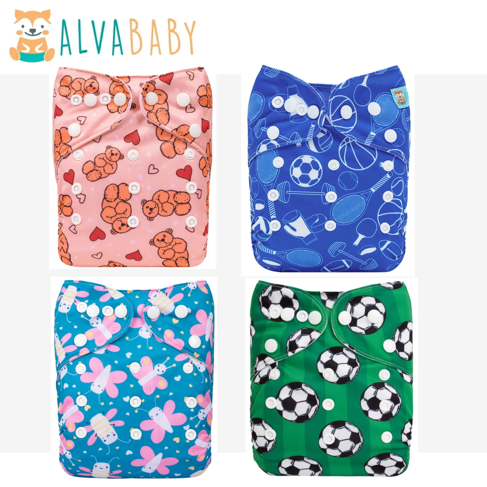 

ALVABABY 1 шт. многоразовые детские тканевые подгузники, моющиеся современные тканевые подгузники с карманом для ребенка 3-15 кг