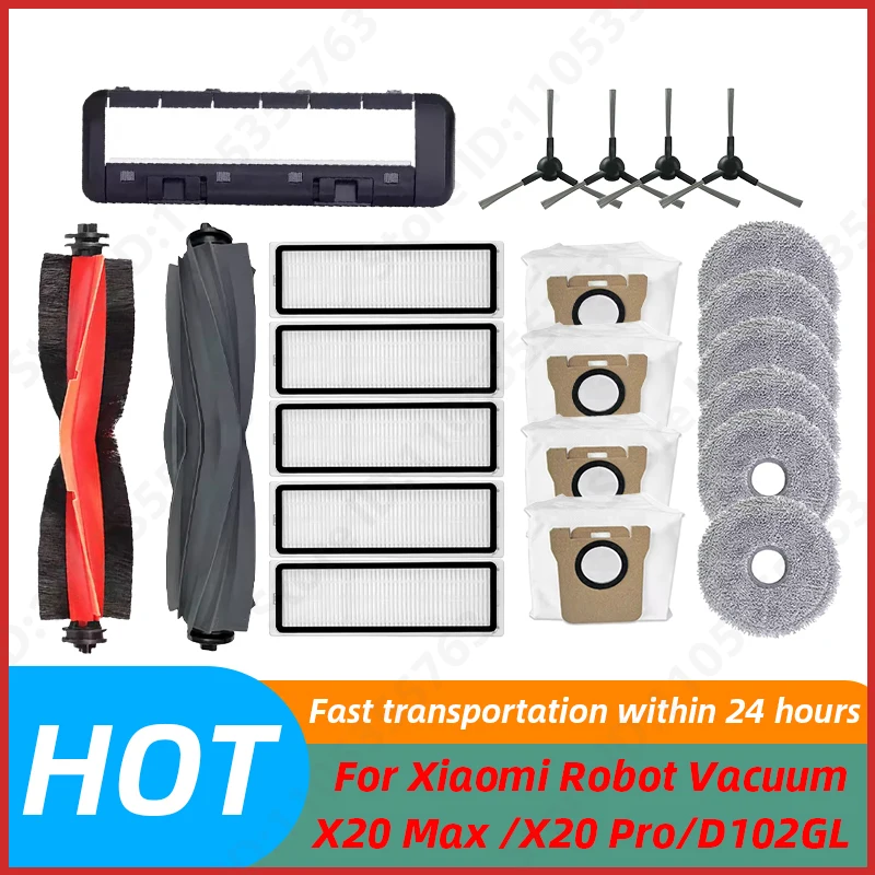 

For Xiaomi Robot Vacuum X20 + / X20 Plus Dust Bag Mop Cloth Accessories Main Side Brush Hepa Filter Replacement Parts