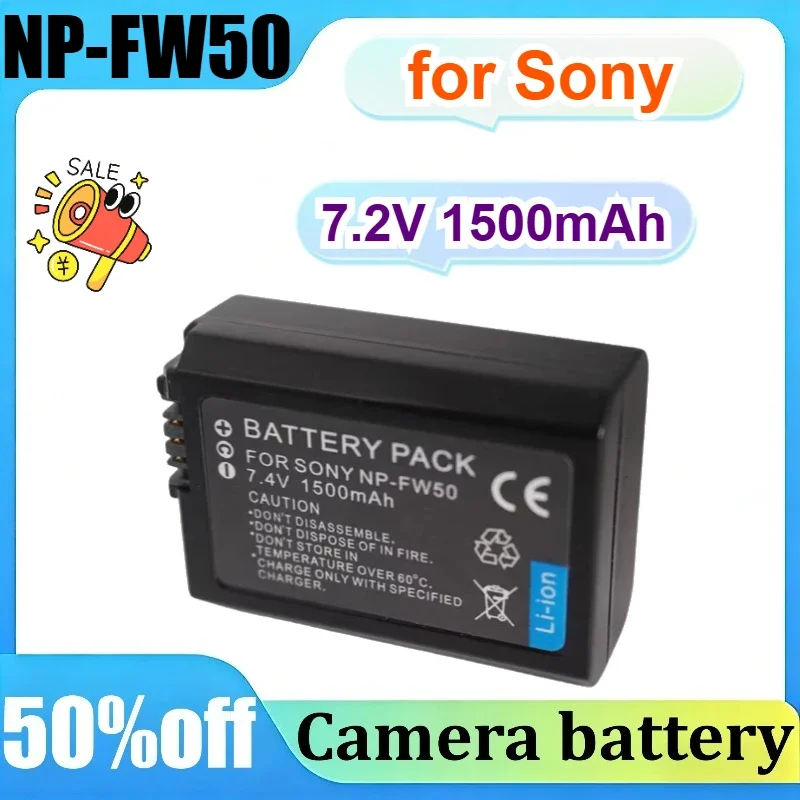 

NP-FW50 for Sony A6000 A6400 A5000 A6300 A7M2 A7R II 7.2V 1500mAh Camere Battery