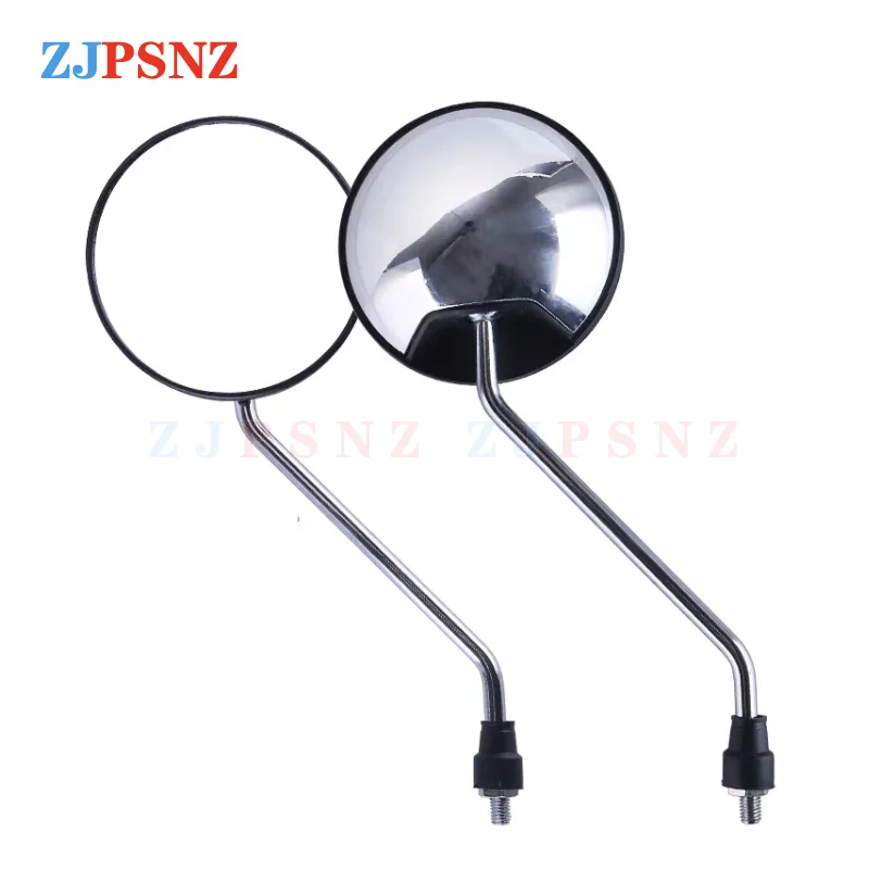 Scooter Back View Mirror 360Rotated Adjust Rearview Mirror 8MM Screw Round Motorcycle ebike Mirror Moped Side Mirror BlackSilver