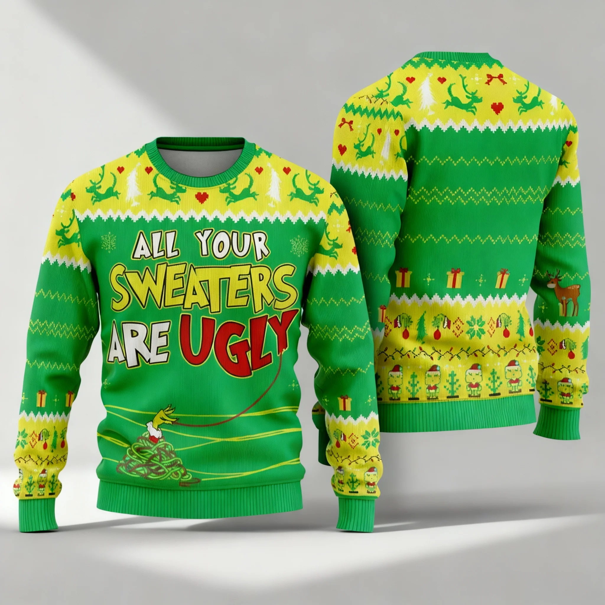 

Самовосстанавливающийся мем, Рождественская странная тема, уродливый свитер, пуловер для рождественской вечеринки, увеличенная толстовка для взрослых, осень и зима