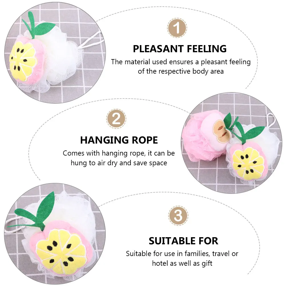 

8Pcs Colorful Fruit Bath Ball Soft Exfoliating Mesh Scrubber for Shower Gel Lather Pore Cleaning Bath Pouf for Women Men