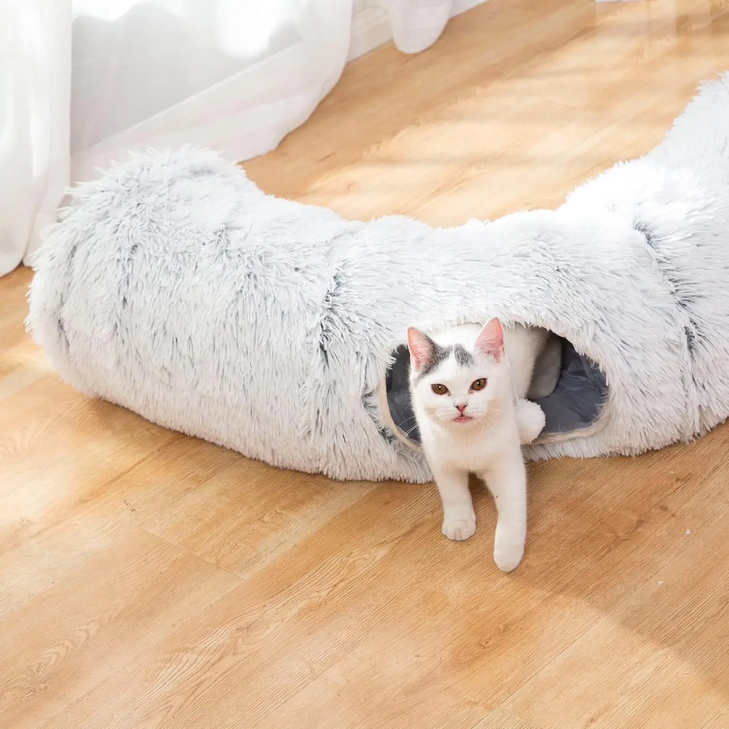 Imagem -05 - Luckitty-cama de Túnel com Almofada Lavável Pelúcia Quente e Fofa Grande Tube Playground Brinquedos Pés de Diâmetro Dobra Longa Gato e Cachorro