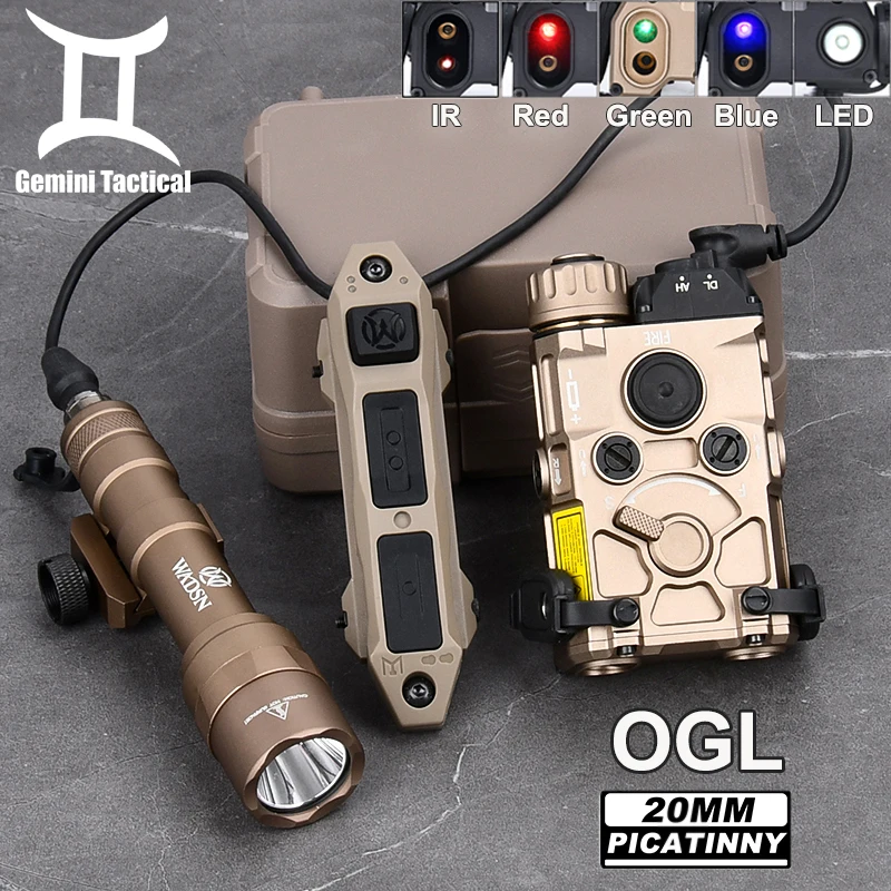 

Tactical Full Metal OGL Red Green Blue Dot IR Pointer Indicator M600U Wadsn Hunting Flashlight Dual Funtion Pressure Switch