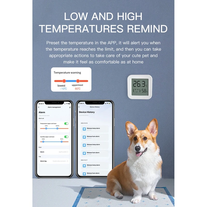 Tuya Zigbee Temperature Humidity Sensor With LCD Screen Smart APP Monitor Real-Time Remotely For Alexa/Google Home