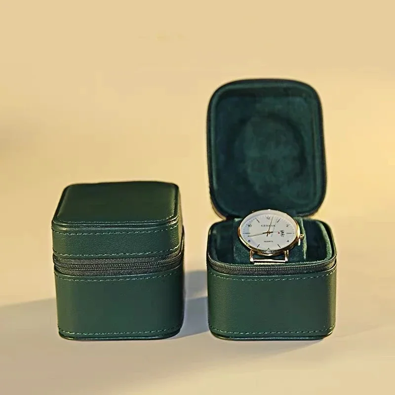 Jewelry Case Luxury Variety Green Paper Leather Watch Box Can Customize LENNIK Paper Card Label Travel Bag Model Serial Number