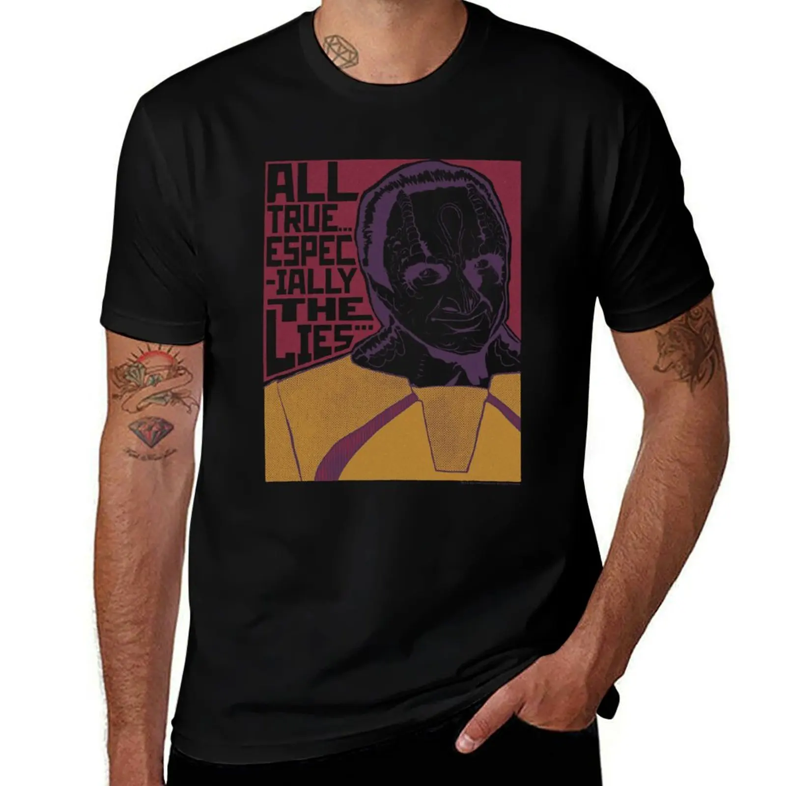 Star Trek: Deep Space Nine Garak All True Especially The Lies T-Shirt Fashion Letter Print T-Shirt