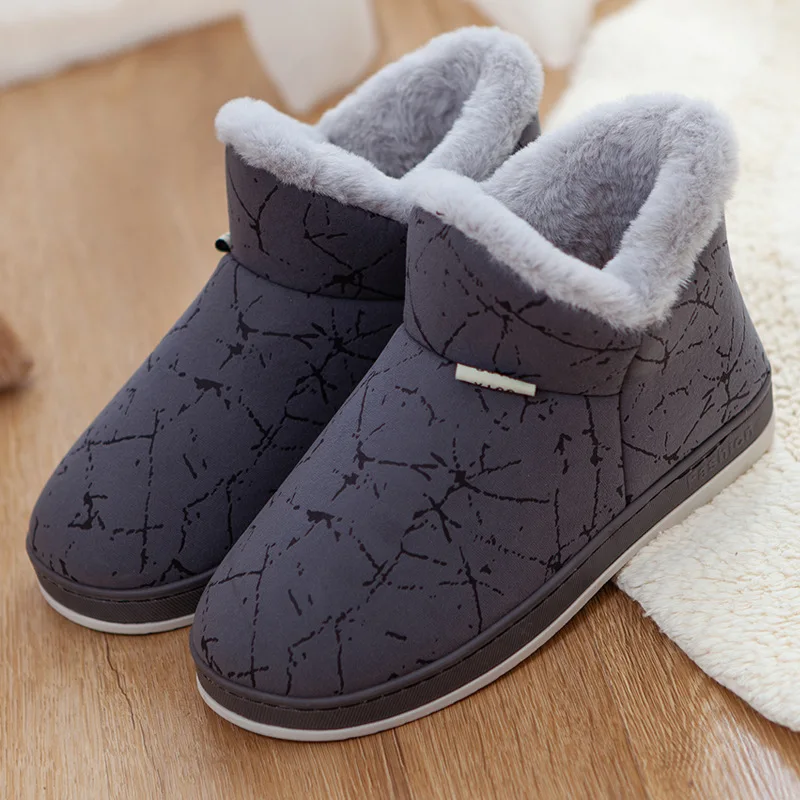 Female Winter Unisex Plus Size 36-47 Casual Plush Shoes Warm Velvet Sneakers Men Women Snow Boots 2023 Household Cotton Slippers