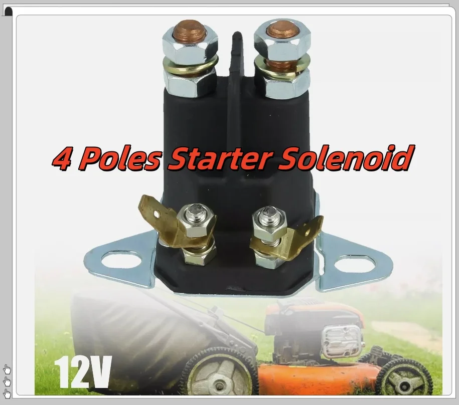 

12V 4 Poles Starter Solenoid For Many Lawn Mower Moun Replacement 18736100/0 12VDC 117-1197 Starter Solenoid Accessories