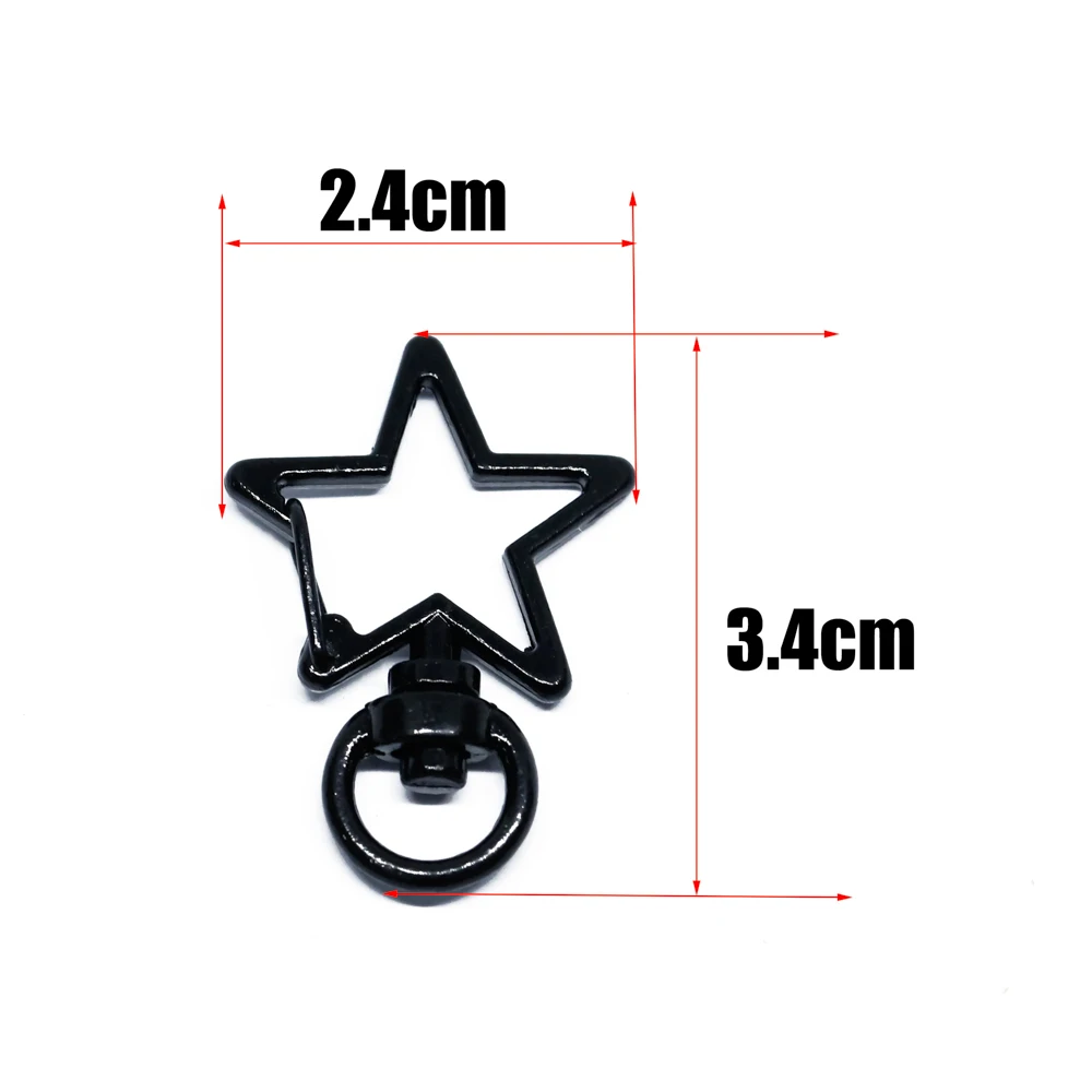 Colorful Star shape Keychains Lobster Clasps Hooks Key Chain Key Rings Spring Buckle for DIY Trinkets JewelryAccessories Finding