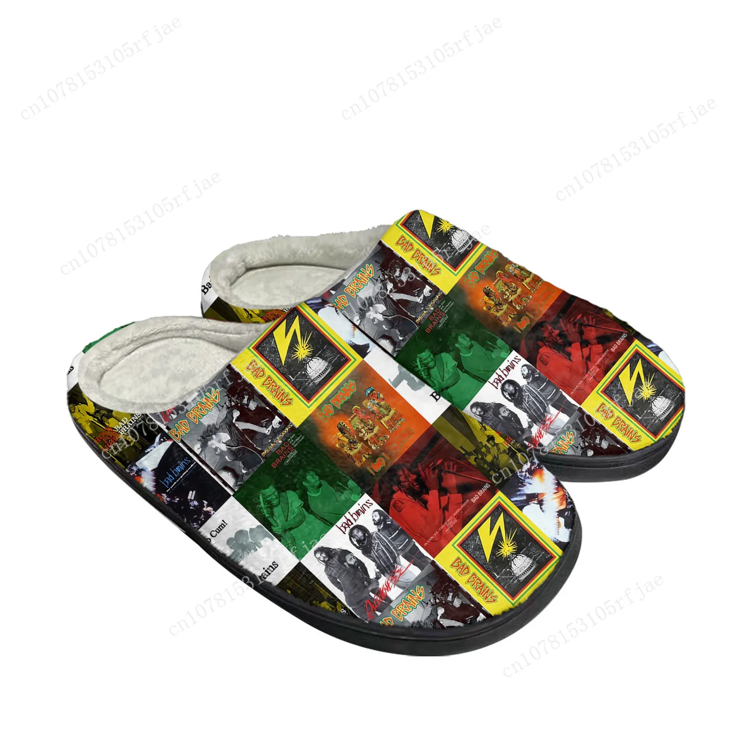 Bad Brains Punk Rock Band Home Cotton Slippers Mens Womens Teenager Fashion Plush Bedroom Keep Warm Shoes Tailor Made Slipper