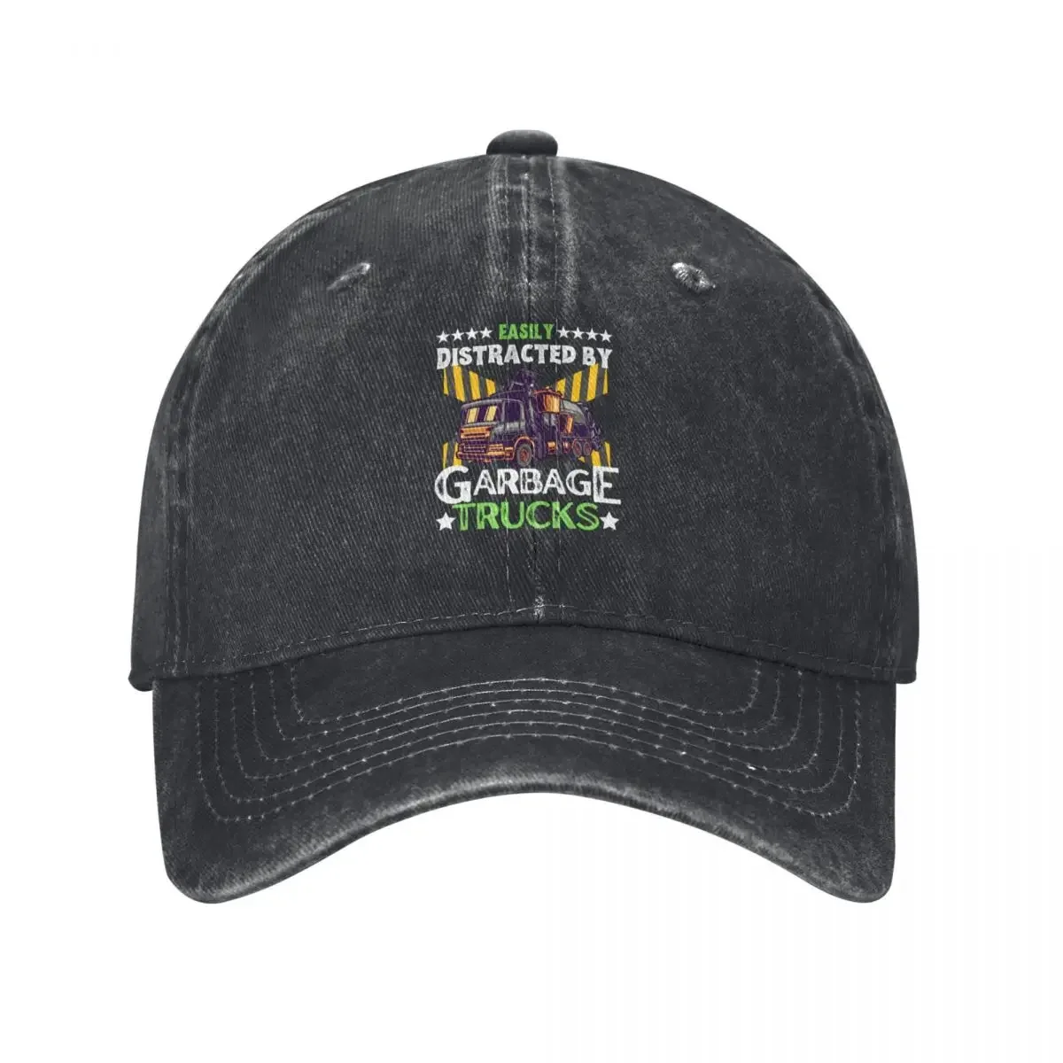 

Easily Distracted by Garbage Trucks Baseball Cap Sunscreen Fashion Beach |-F-| New In The Hat Designer Man Women's