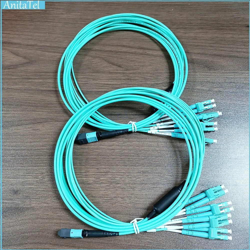 Single/Multi Mode 8 Core 300M MPO-UPC To MPO-LC Optic Patch Cord Optical Fiber Cable